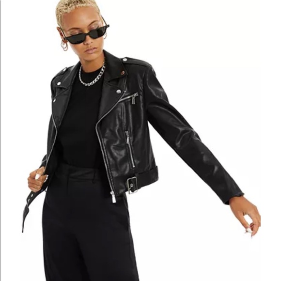 Danielle Bernstein faux-leather moto jacket. - Picture 3 of 5